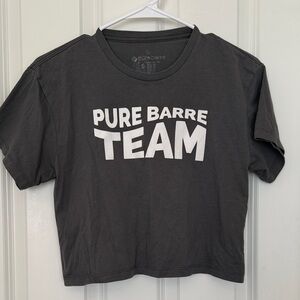 Pure Barre light gray Charcoal Tee with White Print